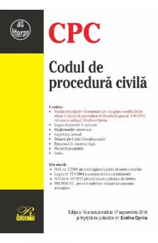 Codul de procedura civila Act 17 septembrie 2019 -  Carti Juridice -  Legislatie